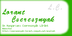 lorant cseresznyak business card